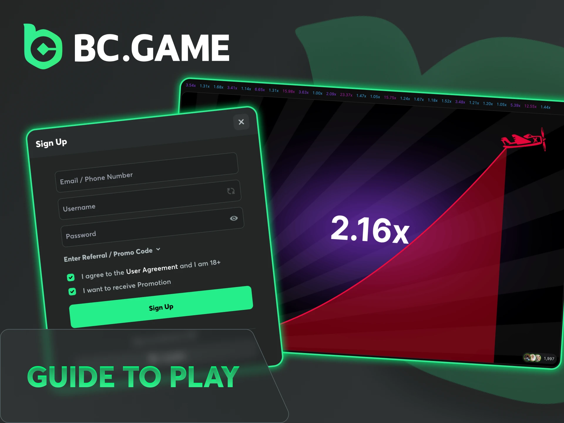 Follow the steps to start playing Aviator at BC Game casino.