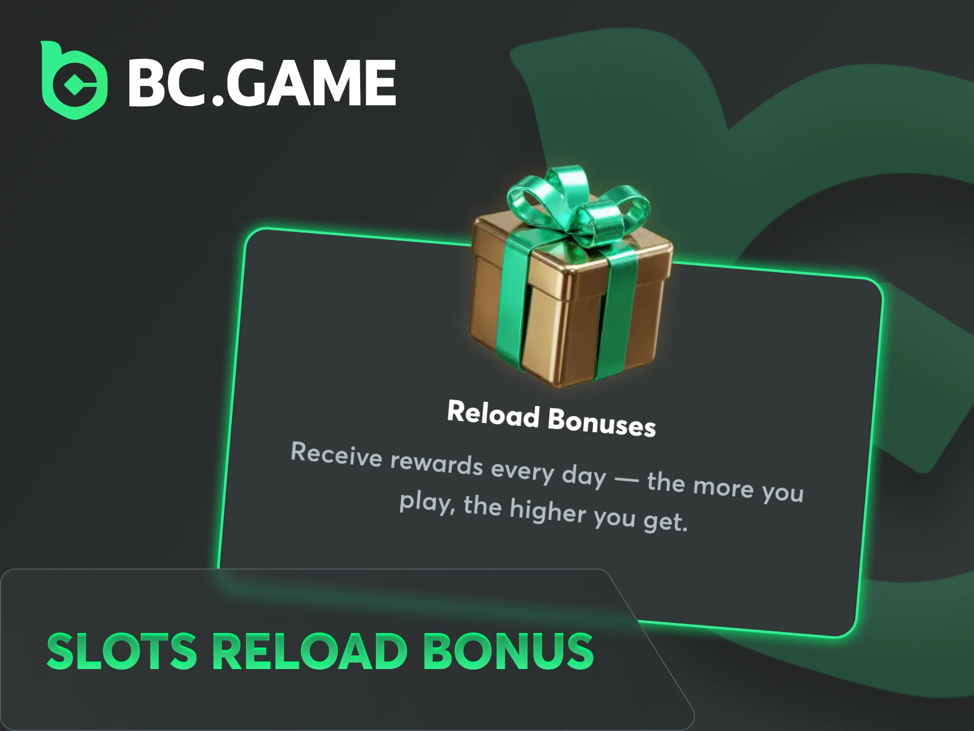 Get a bonus for playing slots casino games at BC Game.