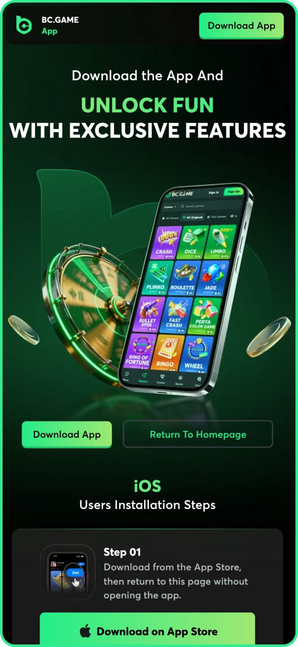 Open BC Game download page and select the app version.
