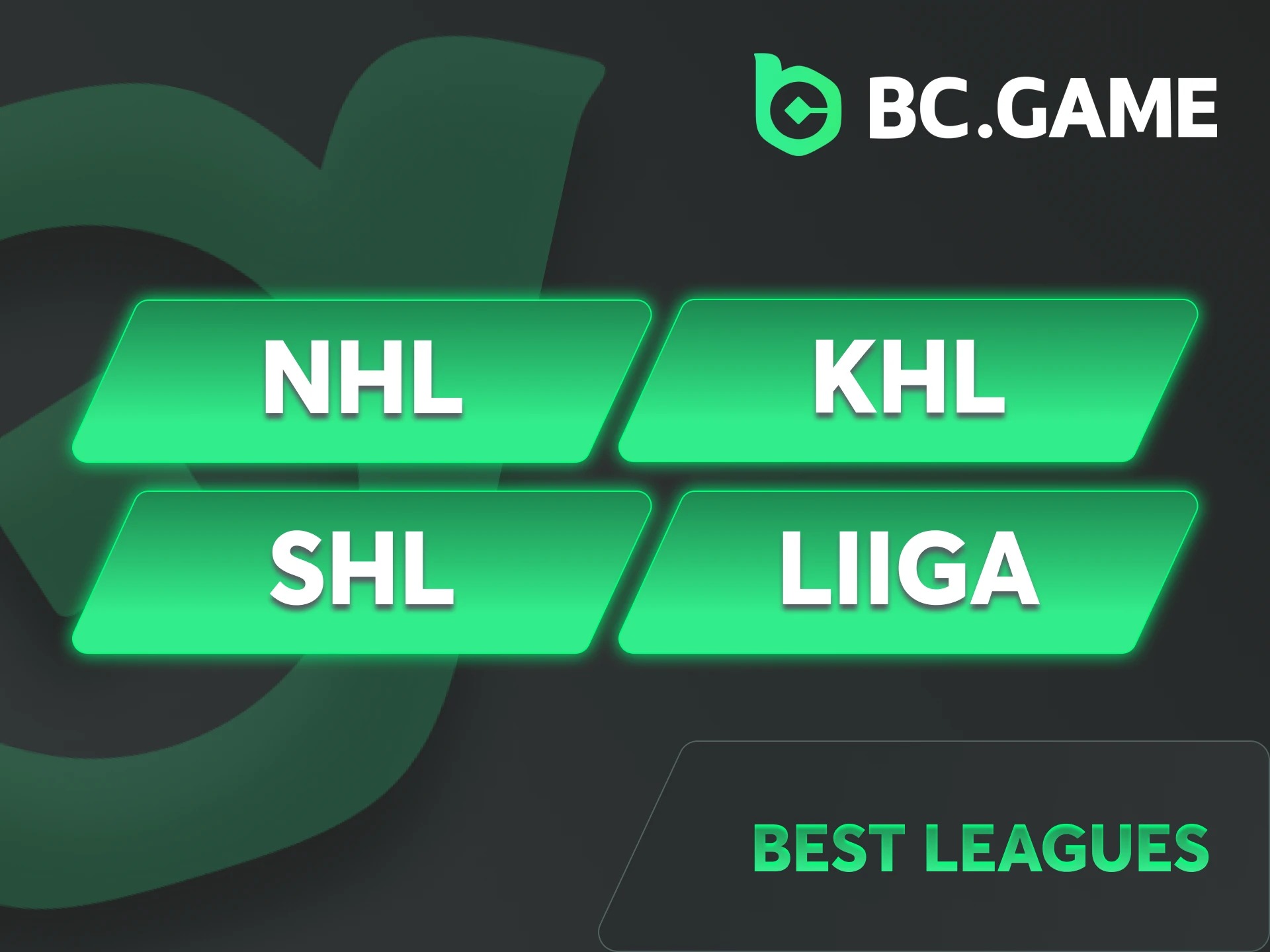 BC Game offers you the best hockey leagues to bet on.