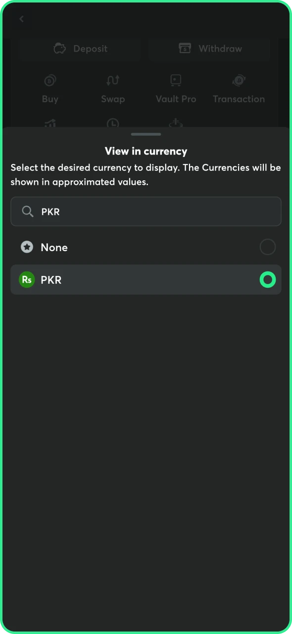 Choose your currency and complete BC Game registration.