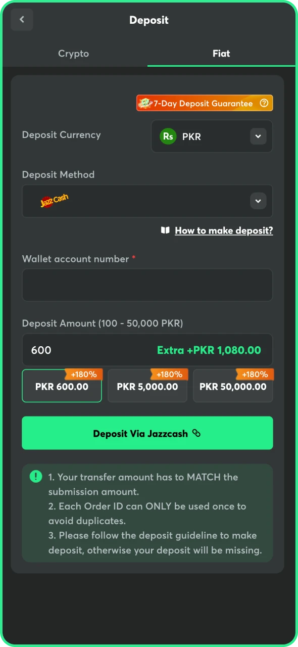 Top up your BC Game account to claim the welcome bonus.