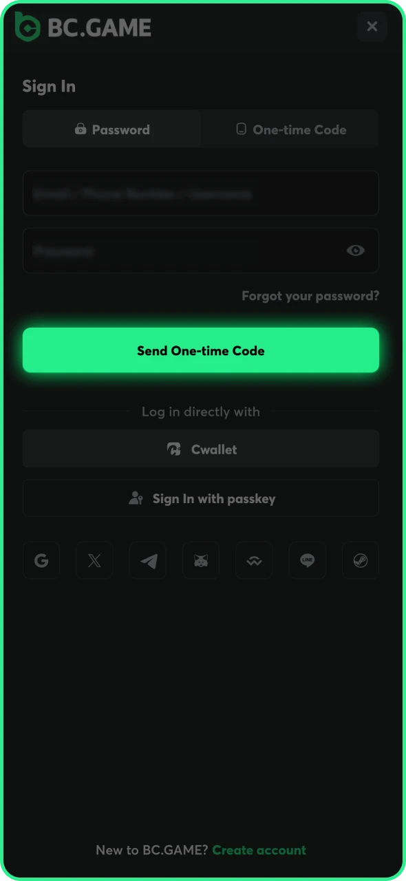 Go through two-factor authentication at BC Game platform.