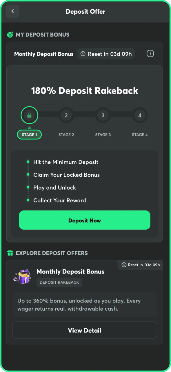 Go to BC Game promotions section to claim your bonus.