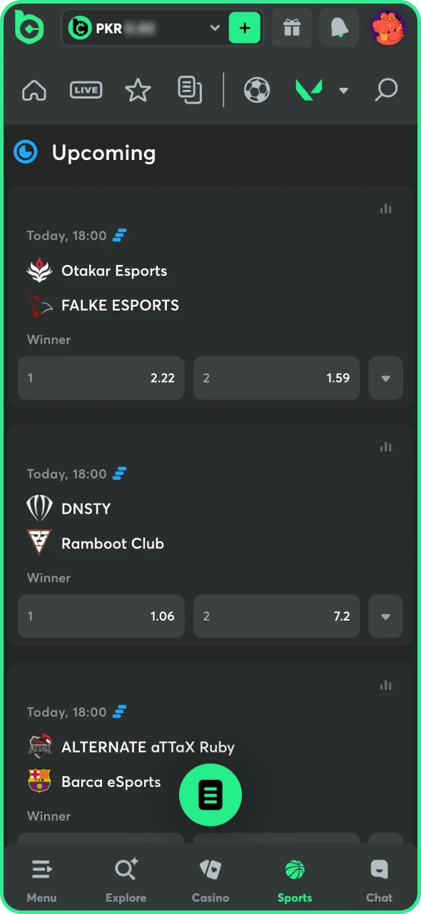Find the StarCraft event you want to bet on BC Game.