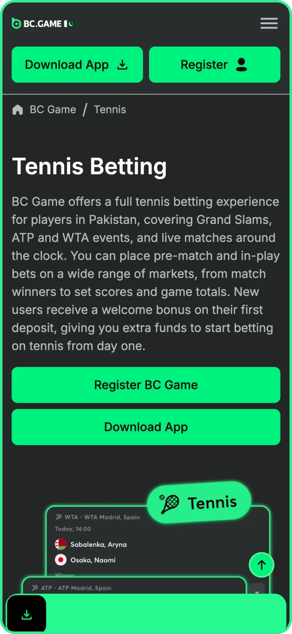 Open the BC Game website on your mobile device.