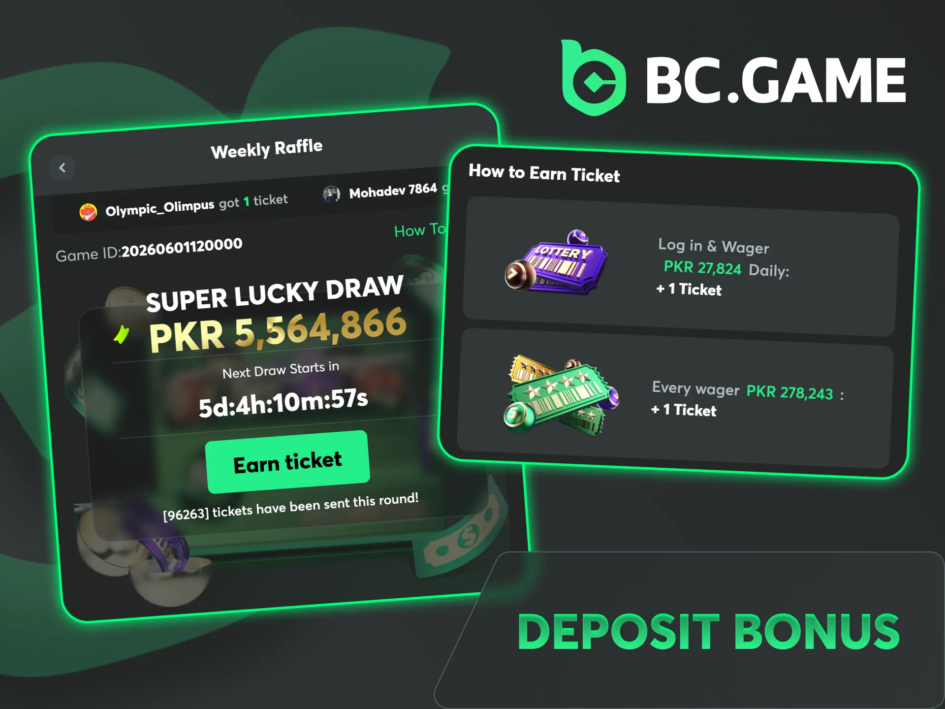 Multiply your balance with a generous deposit bonus in BC Game App.