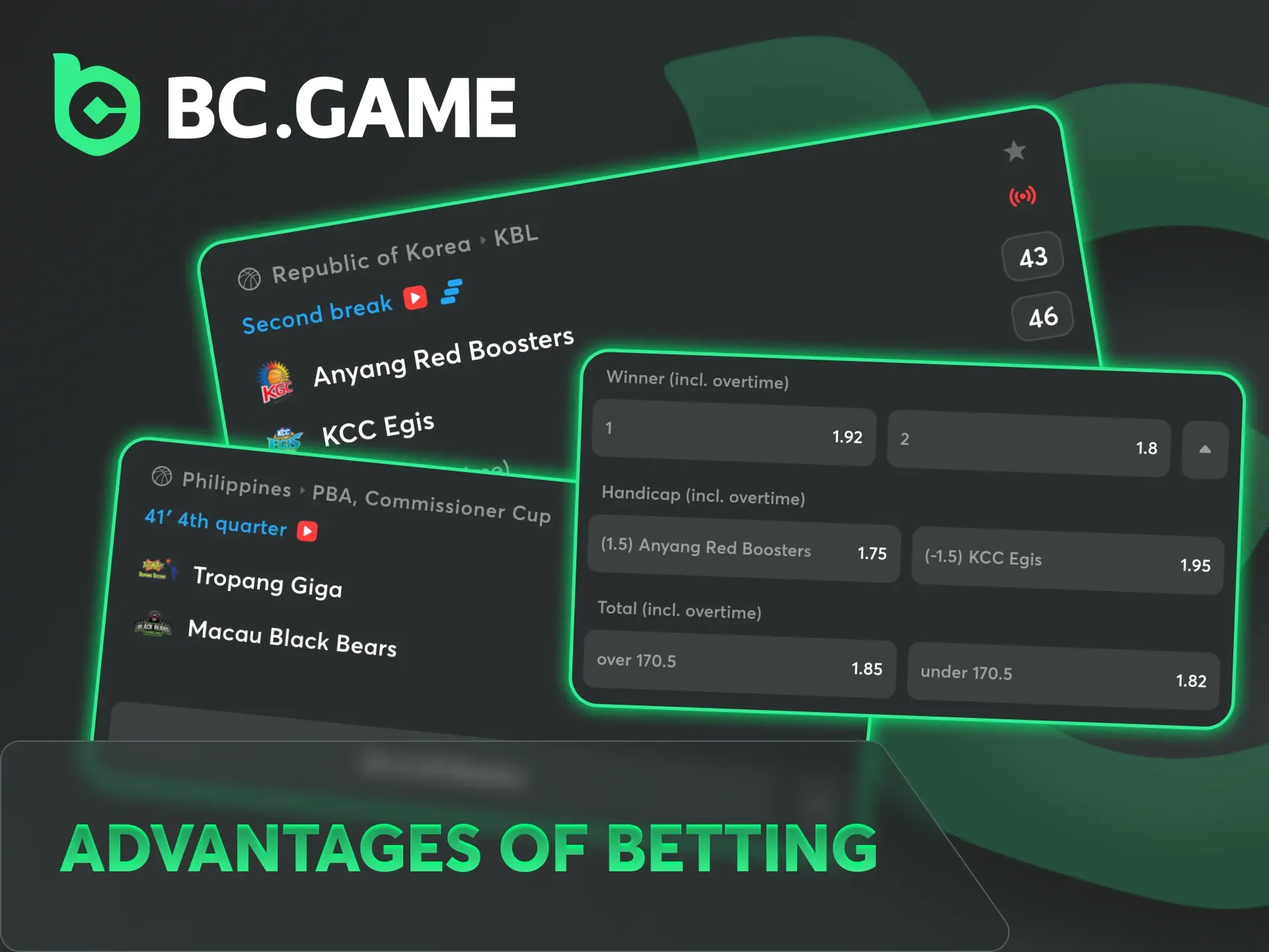 BC Game basketball betting gives you a list of benefits.